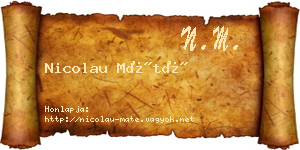 Nicolau Máté névjegykártya