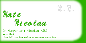 mate nicolau business card