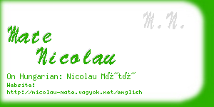 mate nicolau business card